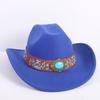 Beliebte europäische und amerikanische Mode OL-Stil einfarbiger Cowboyhut Herren und Damen High-End Zylinder Jazzhut Filzhut