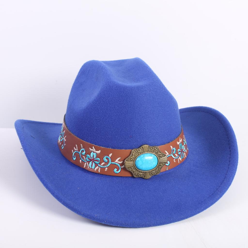 Beliebte europäische und amerikanische Mode OL-Stil einfarbiger Cowboyhut Herren und Damen High-End Zylinder Jazzhut Filzhut