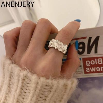 Hollow Irregular Rings for Women Men Geometric French Gold Finger Rings Adjustable