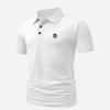 Men's Quick-Dry Waffle Letter B Print Business Casual Golf Polo Shirt