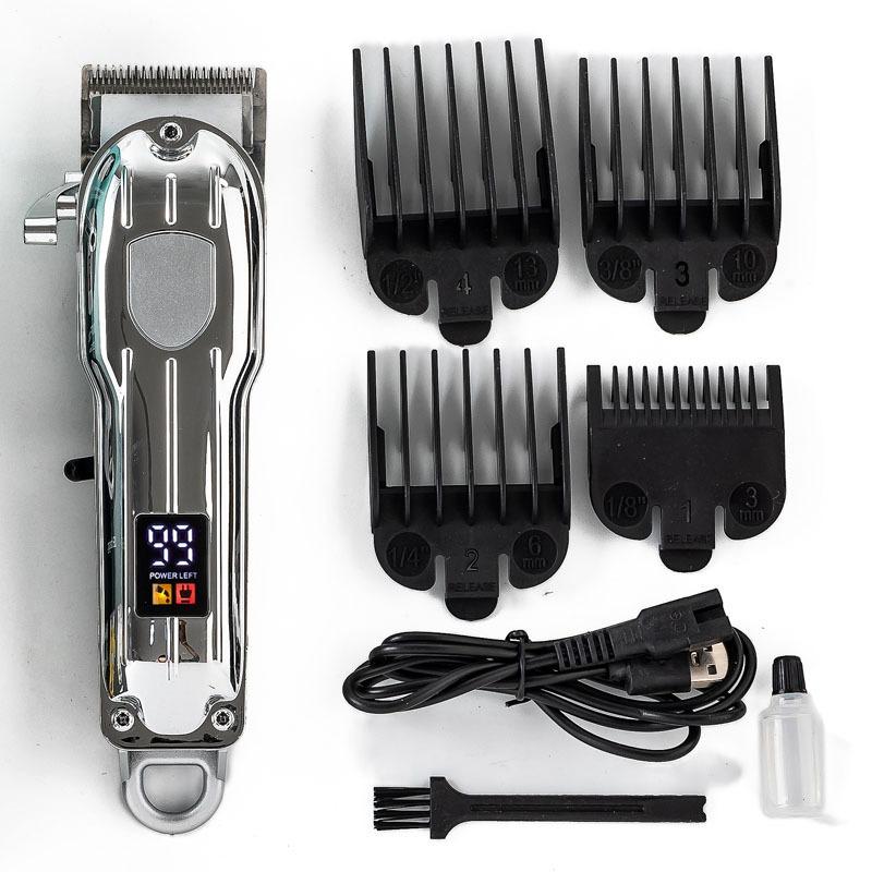 1PC new retro oil head electric push clipper bald head engraving gradual change LCD digital display rechargeable hair salon electric fader