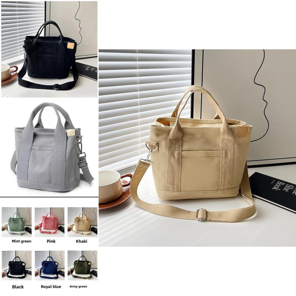Borsa Tote in Tela da Donna con Tasca con Cerniera Moda Urbana Casual Uso Quotidiano