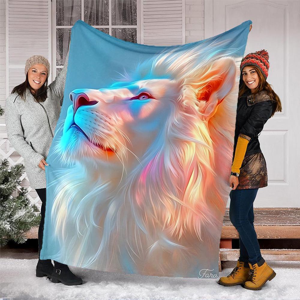 1pc Lion Art Outdoor Blanket, Soft And Comfortable Blanket, Casual Warm Outdoor Blanket, Good Birthday Gift Yy251201160
