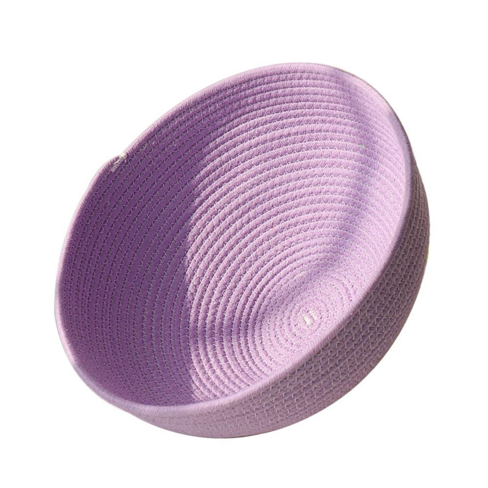 

Removable Round Nest Pad Breathable Cotton Rope Woven Capsule Cat Bed Mat Scratch Proof Washable Woven Rattan Basket фиолетовый