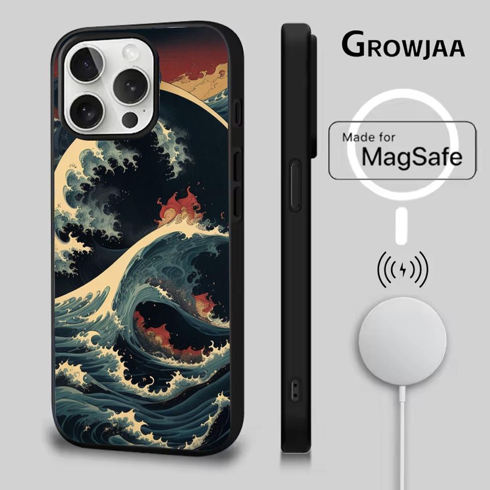 Great Wave Kanagawa Phone Case For iPhone 16e,16,15,14,13,12,11,Plus,Pro,Max,Mini Magsafe Magnetic Wireless Charging