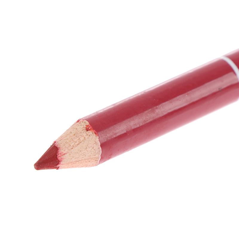 1Pcs Professional Wood Lip Liner Waterproof Lady Long Lasting Lip Liner Pencil