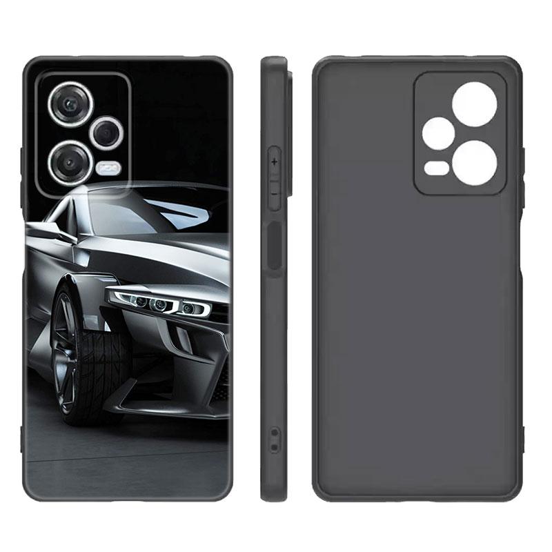 Sports Cool Car Black Silicone Phone Case For Xiaomi Redmi Note 9 10 11 11S 11T 12 13 Pro 5G Plus 9S 10S 12S