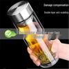 Double-Layer Glass Water Cup with Smart Temperature Measurement, Extra Thick Insulation, Large Capacity, for Home Use.