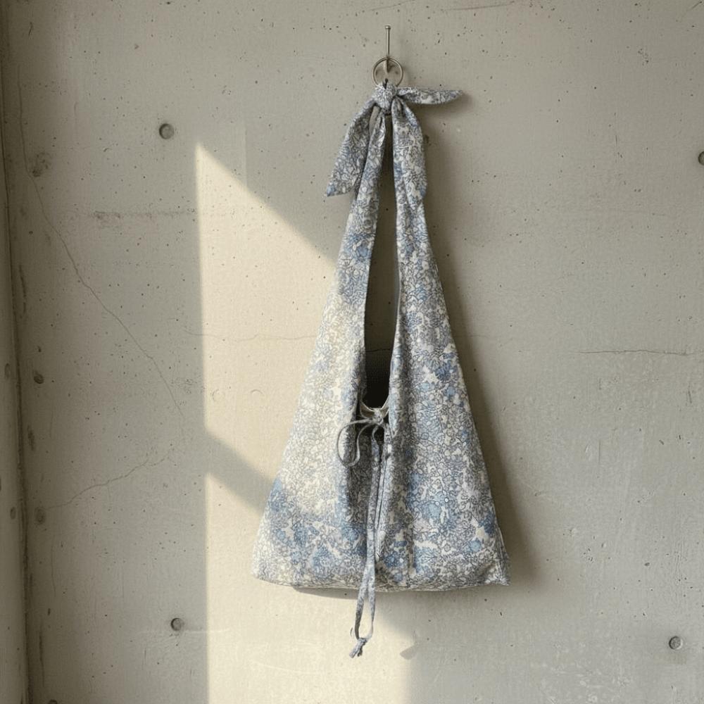 Cotton Material Floral Print Tote Bag Double-sided Design Reusable Shopping Bag Large Capacity Floral Print Crossbody Bag Travel