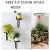 Sturdy Iron Wall Mounted Plant Holder Space Saving Planter Rack Storage Shelf  Office Decor