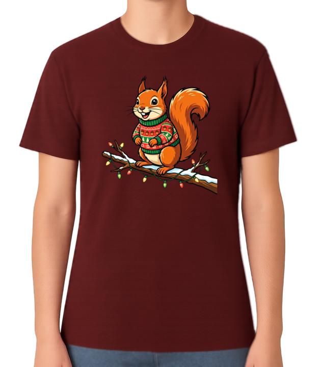 Squirrel Christmas Winter Jumper Sweater Graphic Unisex T-Shirt Cute Holiday Tee 3XL