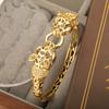 European and American Jewelry Bracelets, High-end Women's Bracelets with Leopard Head, Hollow Snake Shape