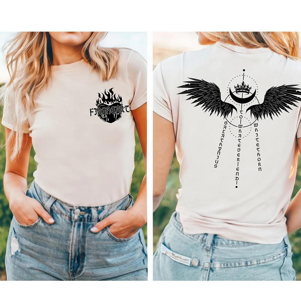 T-shirt da Comfort da Lettore con Licenza Trono di Vetro Merch TOG Stampa SJM Girocollo Unisex Maglietta Divertente Abbigliamento Trendy Casual Streetwear