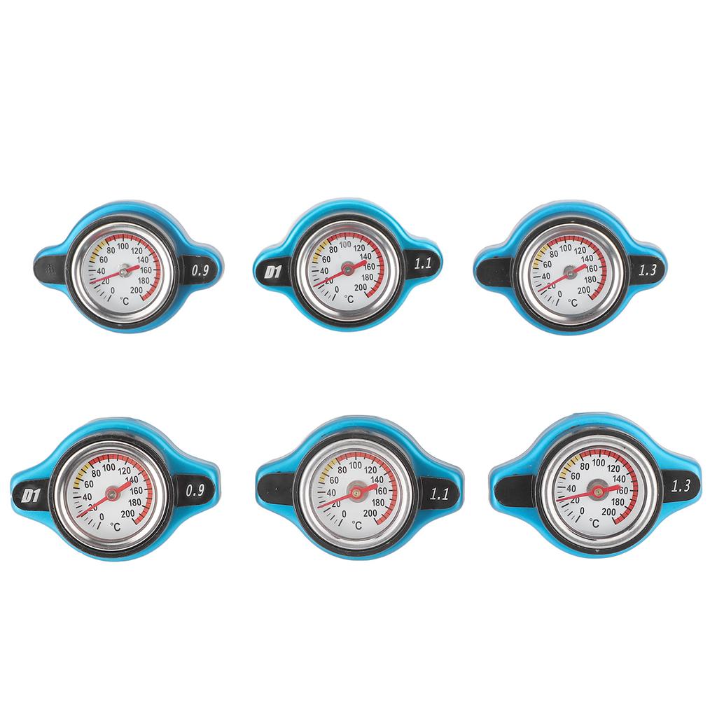 Thermostatic Radiator Cap Water Tank Cover Leakproof W/Temperature Gauge