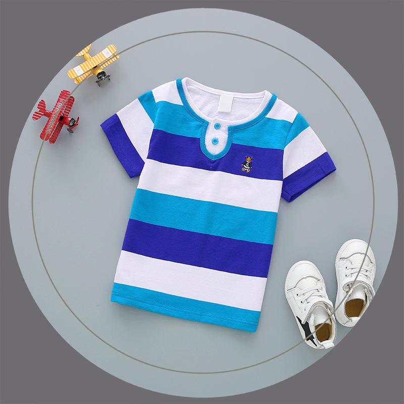 Summer Pure Cotton Elastic Combed Cotton 1-15 Years Old T-shirt Children's Clothing for Boys and Girls