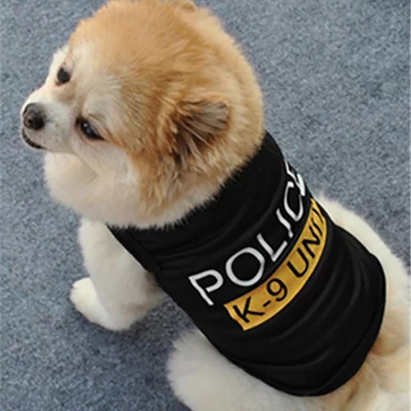Stilvolles Haustier Hund Schwarz Polizei K-9 Einheit Weste T-Shirt Für Modische Welpen Und Katzen