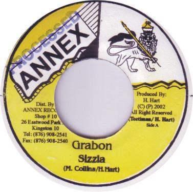 

7inch Record SIZZLA - Grabon NONE Annex 2002 Jamaica Reggae, Ska & Dub Used