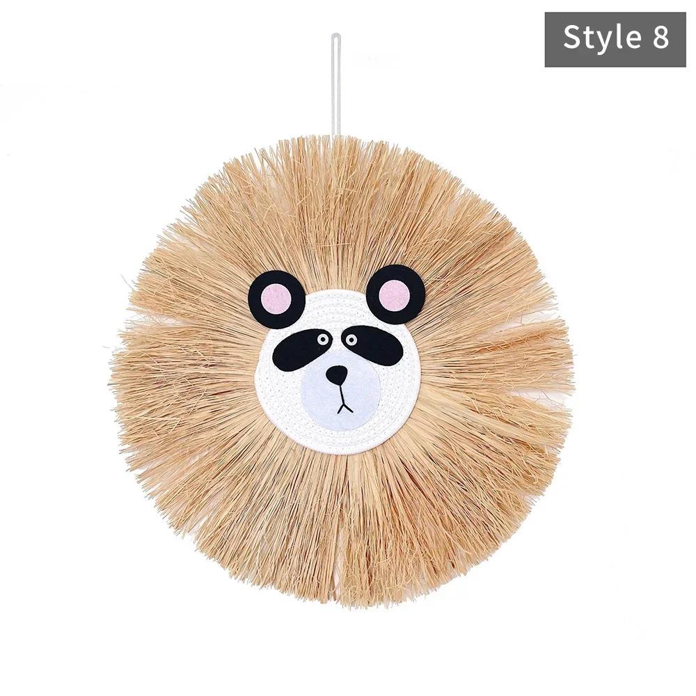 INS Decor-Nordic Home Decoration, Cotton Lafite Woven Tiger Lion Pendant,Wall Ornament for Nursery,Children,Kid Room Decoration