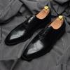 Klassische Schwarzbraune Herren Business Kleiderschuhe Echtes Leder Wingtip Oxfords Schnürschuhe Brogue Formelle Schuhe für Hochzeitsfeier