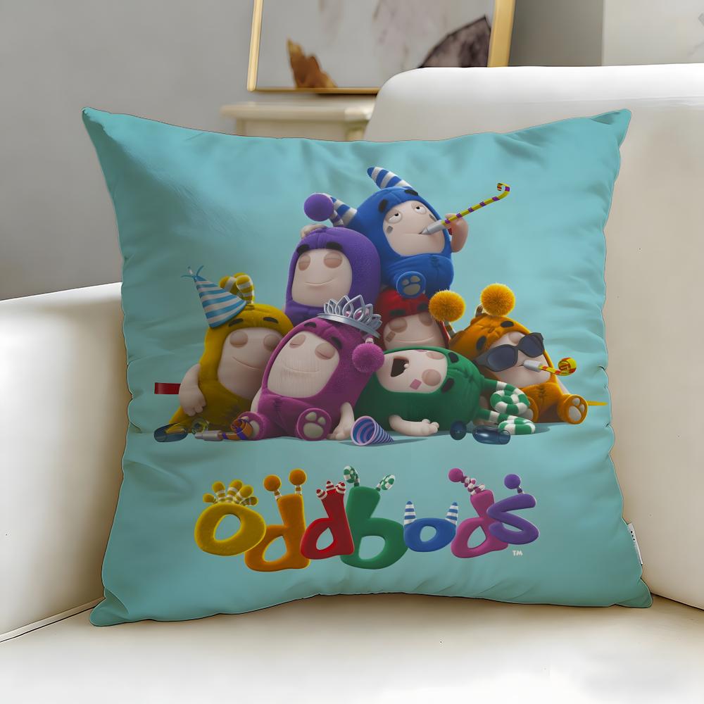 popular cartoon Oddbods Cushion Cover Soft & Easy-Wash Pillow Case – Versatile for Couch, Bed, Travel and Office