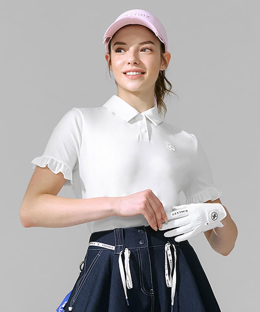 XEXYMIX Ruffle Sleeve Polo Short Sleeve Xfk2Qs1202
