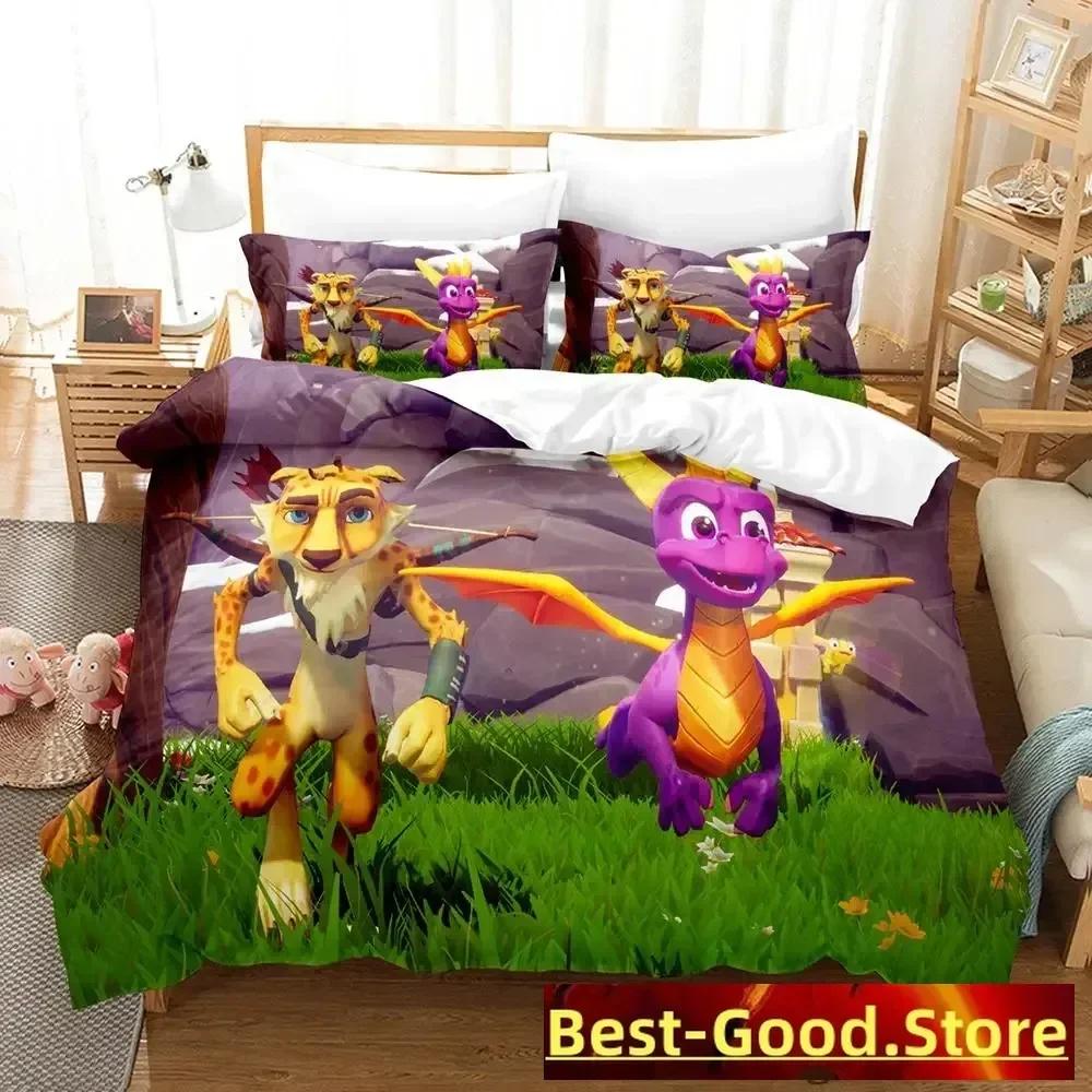 Neues Spyro reignited trilogy Bettwäscheset Einzelbett Twin Full Queen King Size Bettset Erwachsene Kind Schlafzimmer Bettbezugsets Anime Gme
