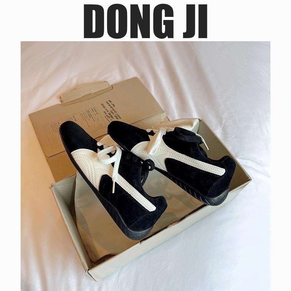 DONG JI retro zapatos de entrenamiento alemanes para mujer primavera 2025 nuevos plataforma cuero zapatos deportivos y de ocio zapatos de correr Forrest Gump