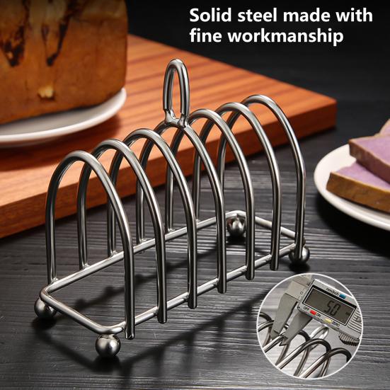 Toasterständer Lebensmittelqualität Rostfrei Edelstahl Toasterständer Mehrere Schlitze Brotständer Gadget Küchenzubehör