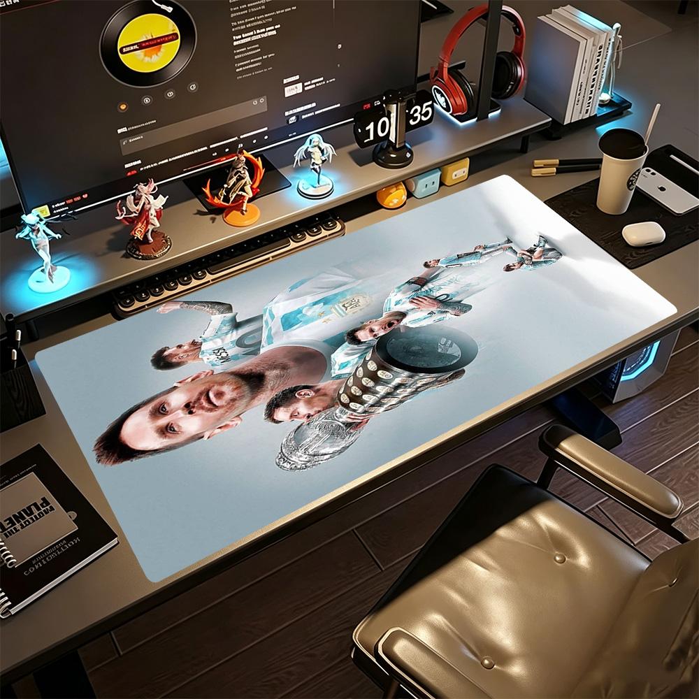 Football Messi Large Mouse Pad Desk Mouse Pad Office Mouse Mats Non-Slip Rubber Base Gaming Accessories Ideal Gift for Gamers