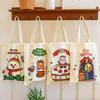 Christmas Canvas Gift Bag Cartoon Santa Claus Elk Xmas Tree Handle Bag Large Capacity Shopping Bag Christmas New Year Decor