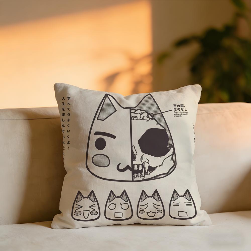 

Hot Movie Toro Cute Cat Cushion Cover Cozy Velvet Throw PillowSoft Warm Cushion For Sofa Bed 30x30 cm