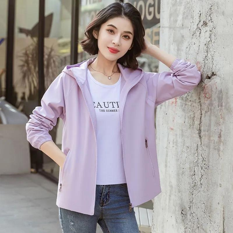 Oversize Women'S Jackets Large Size Spring Autumn Women Trench Coats Hooded Windbreaker Short Loose Coat Women Outwear