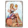 Vintage Metal Sexy Girl Pin Up Girls Plaque Tin Signs Cola Beer Airplane Metal Poster Retro for Bar Pub Club Home Wall Art Decor