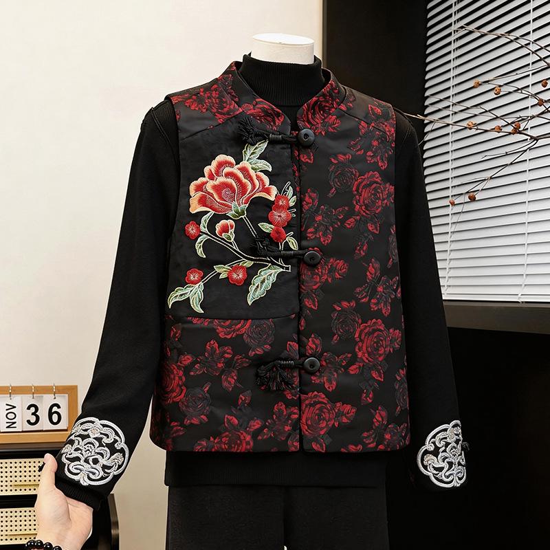 Mother's Day 2026 Elegant Tang Suit Vest for Middle-Aged Women
