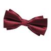 Men'S Bow Tie Best Man Groom Burgundy Solid Color Double Triangle Shirt Wedding Wedding British Korean Edition Bow Women