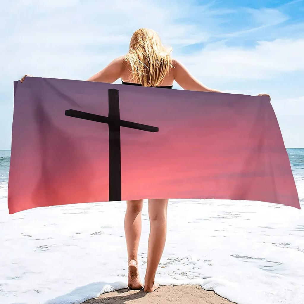 Christianity Buddhism Large Beach Towel Lightweight Pool Towels Quick Dry Bath Towel Ultra Soft Super Water Absorbent Pool Throw