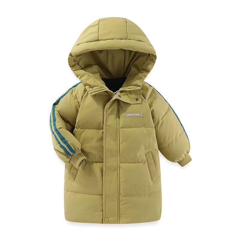 

Kayiyasu Padded Long Outerwear for Boys and Cold Sizes 140 Kids Jacket, Coat, Girls, Winter, Hooded, Weather, 110-150 (Size Green) зелёный