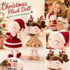 Plush Doll Soft Stuffed Toy with Braided Hair and Dress Santa Style Hat and Shoes Suitable for Children and Collectors Holiday Decoration