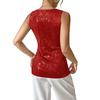 Damen Sexy Pailletten Tanktops Frühling Sommer Mode Glitzernde Ärmellose Shirts Party Glitzer Rundhals Tops Ausgehen