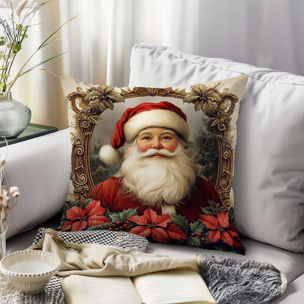 Christmas Reindeer Santa Claus Cushions Pillowcase Polyester Cushion Cover Throw Pillow Sofa Decoration Pillowcover Home Decor