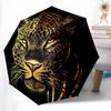 1 Stück Automatischer Faltregenschirm mit Leopardenmuster - Kompaktes 8-Rippen-Design, Langlebiger Kunststoff & Eisen, Leicht für den Täglichen Gebrauch im Freien295