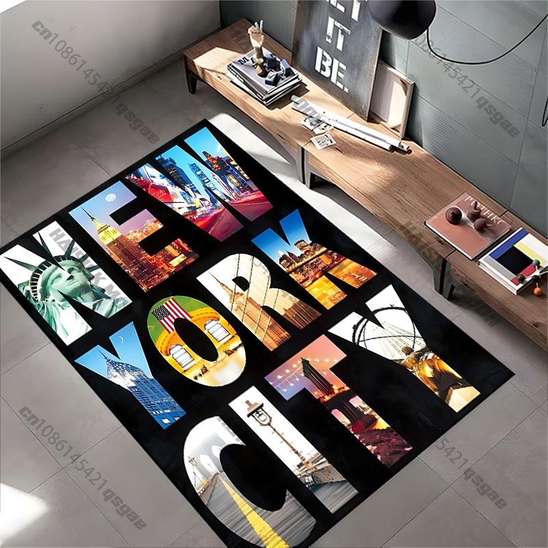 New York landmarks and culture carpet Yoga living room room decor children's crawling mat doormat area rug games mat