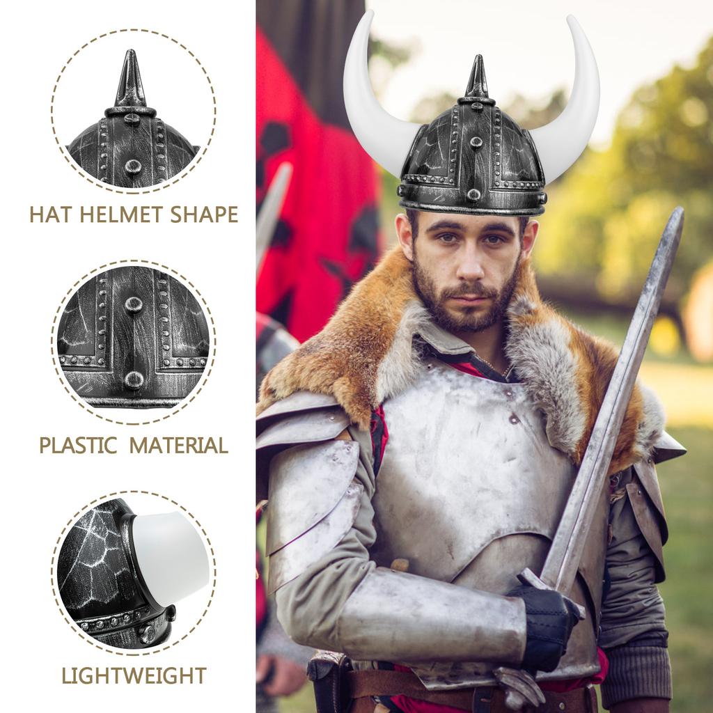 Ochsenhorn Mittelalter Wikinger Tierhut Erwachsener Ochsenhorn Hut Kopfbedeckung Halloween Party Cosplay Kostüm Requisit Dekor