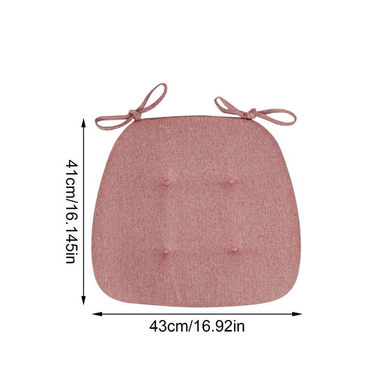 2Pcs Modern Chair Pads With Ties Strap Soft Cotton Linen Cushions For Dining Room Office Comfortable Seating Solution