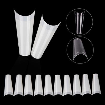 500 Stück Klare Natürliche Französische Ballett-Sarg Falsche Acrylnägel Kunstspitzen UV-Gel Ultra Flexible Gefälschte Nagelmanikürespitze DIY Werkzeuge