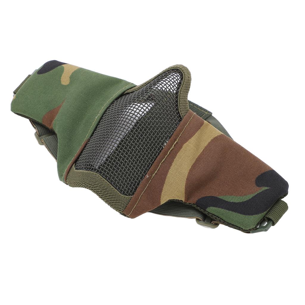 Utomhus Halvansikte Andningsbar Stålmask Ansiktsskydd Militär för CS Jakt Skjutning Djungel