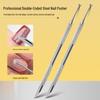 Russian-Style Double-Ended Nail Art Tool: Steel Cuticle Pusher & Slanted Polishing Head