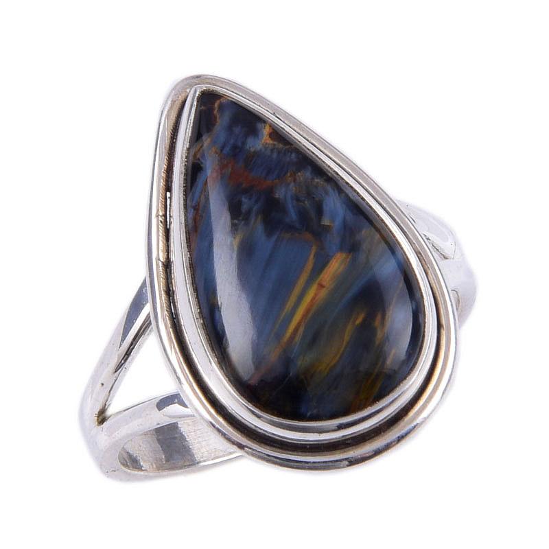 Natural Pietersite Gemstone Handmade 925 Solid Sterling Silver Ring Size 7 q0K14