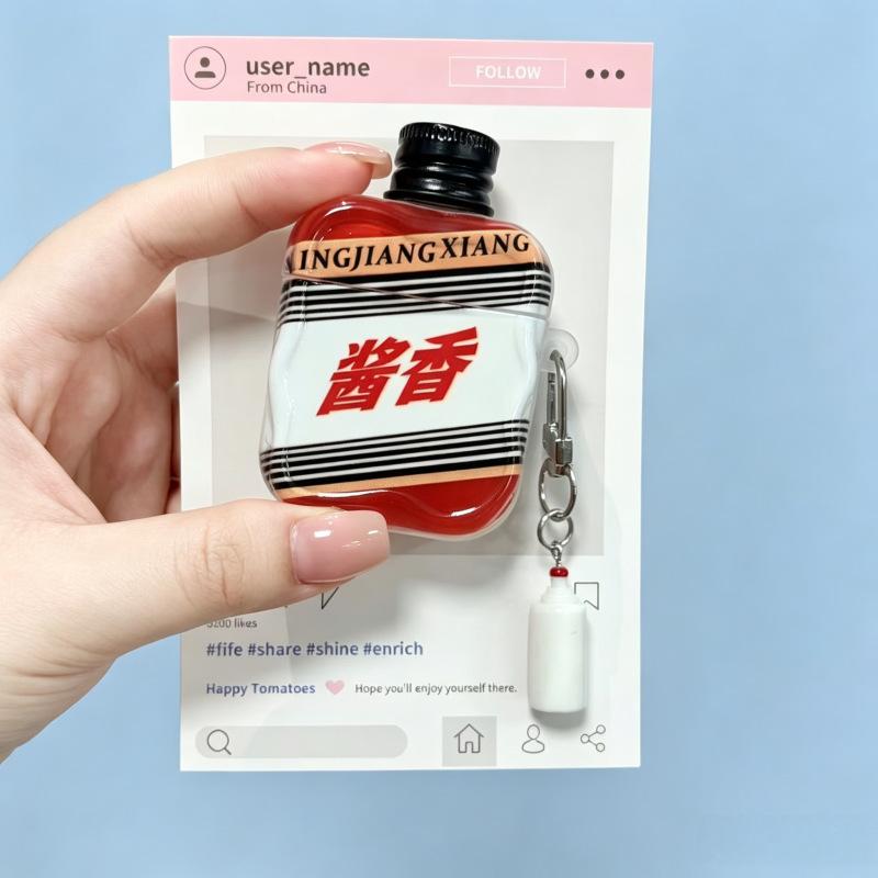 INS Creative Bottle Cap Moutai Bluetooth Headset Case for Apple AirPods 1 /1/pro1 Generation Protective Case