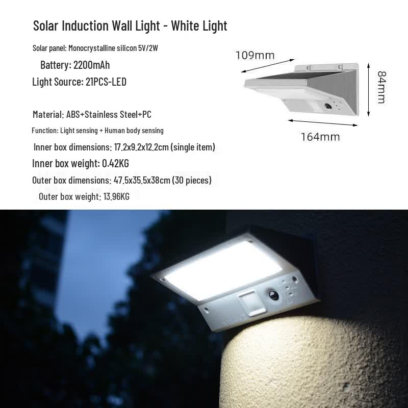 Lishi Outdoor Solar Motion Sensor Wall Light